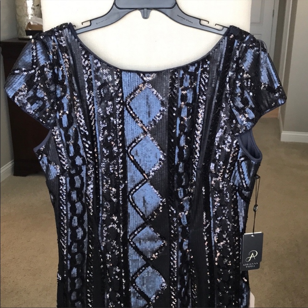Blue sequin Adrianna Pappell dress